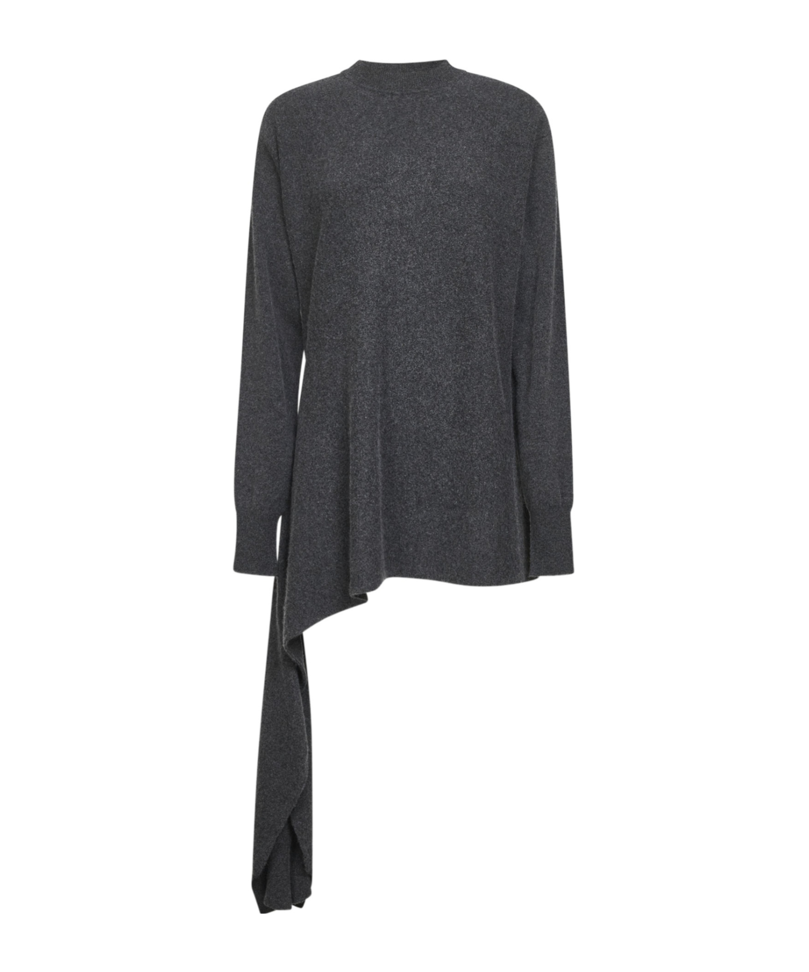 Uma Wang Grey Cashmere Knit Asymmetric Sweater In Black