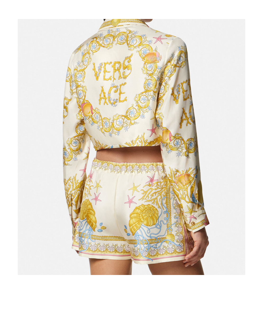 Versace Underwater Barocco Tie-front Shirt