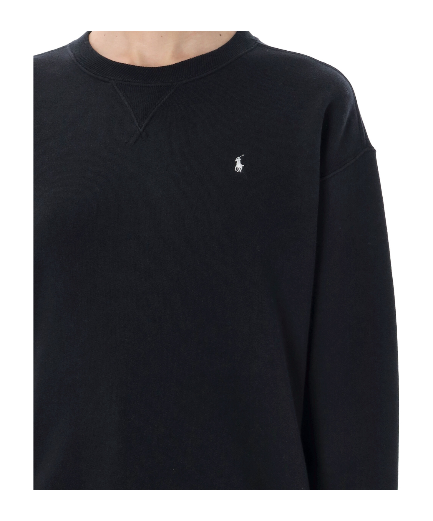 Ralph Lauren Long-sleeved Crew Neck Sweatshirt In Black