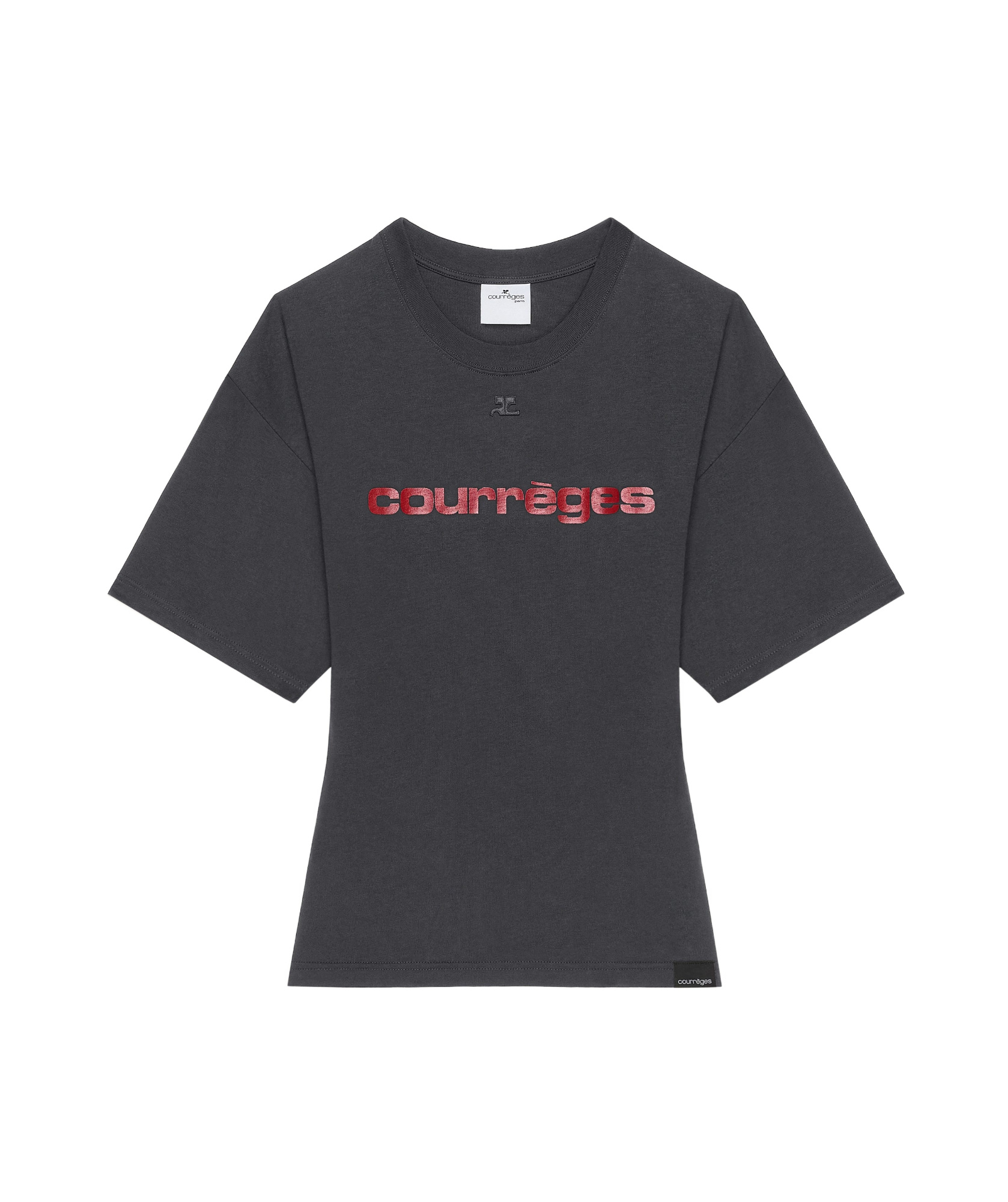 Courrèges Horn Sleeve T-shirt In Black