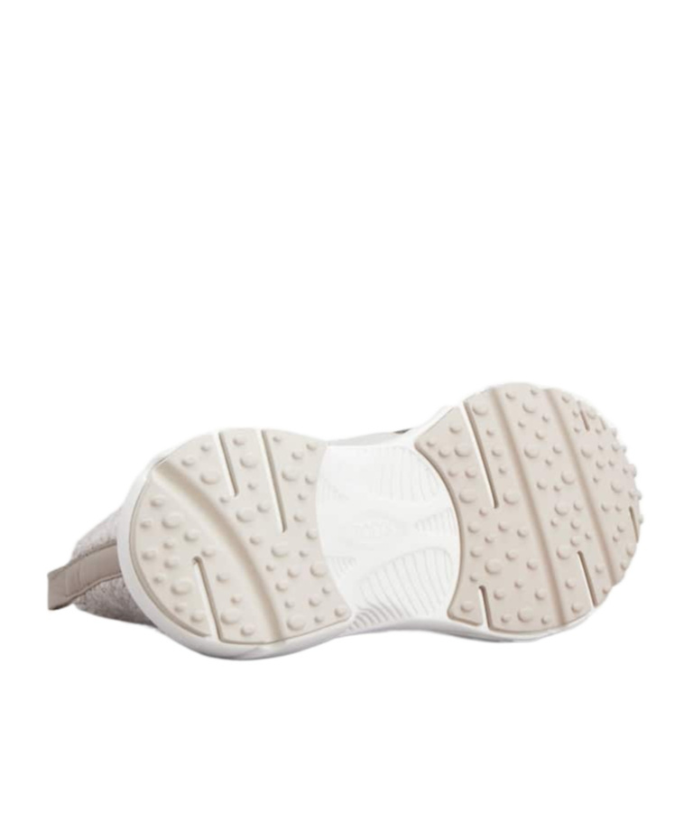 Tod's Knitted Sock Sneakers With Front Logo In Gray