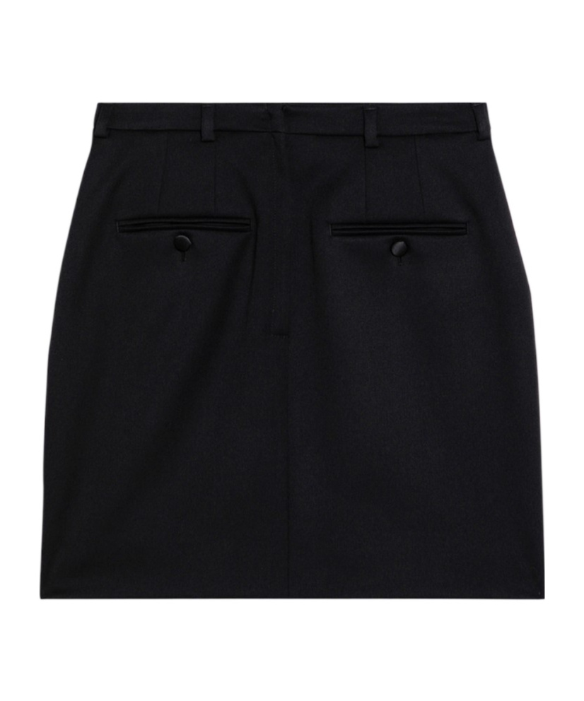 Dolce & Gabbana High-waist Virgin Wool Mini Skirt In Black