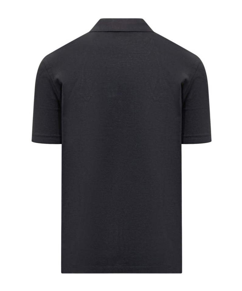 Emporio Armani Logo-embroidered Polo Shirt In Blue