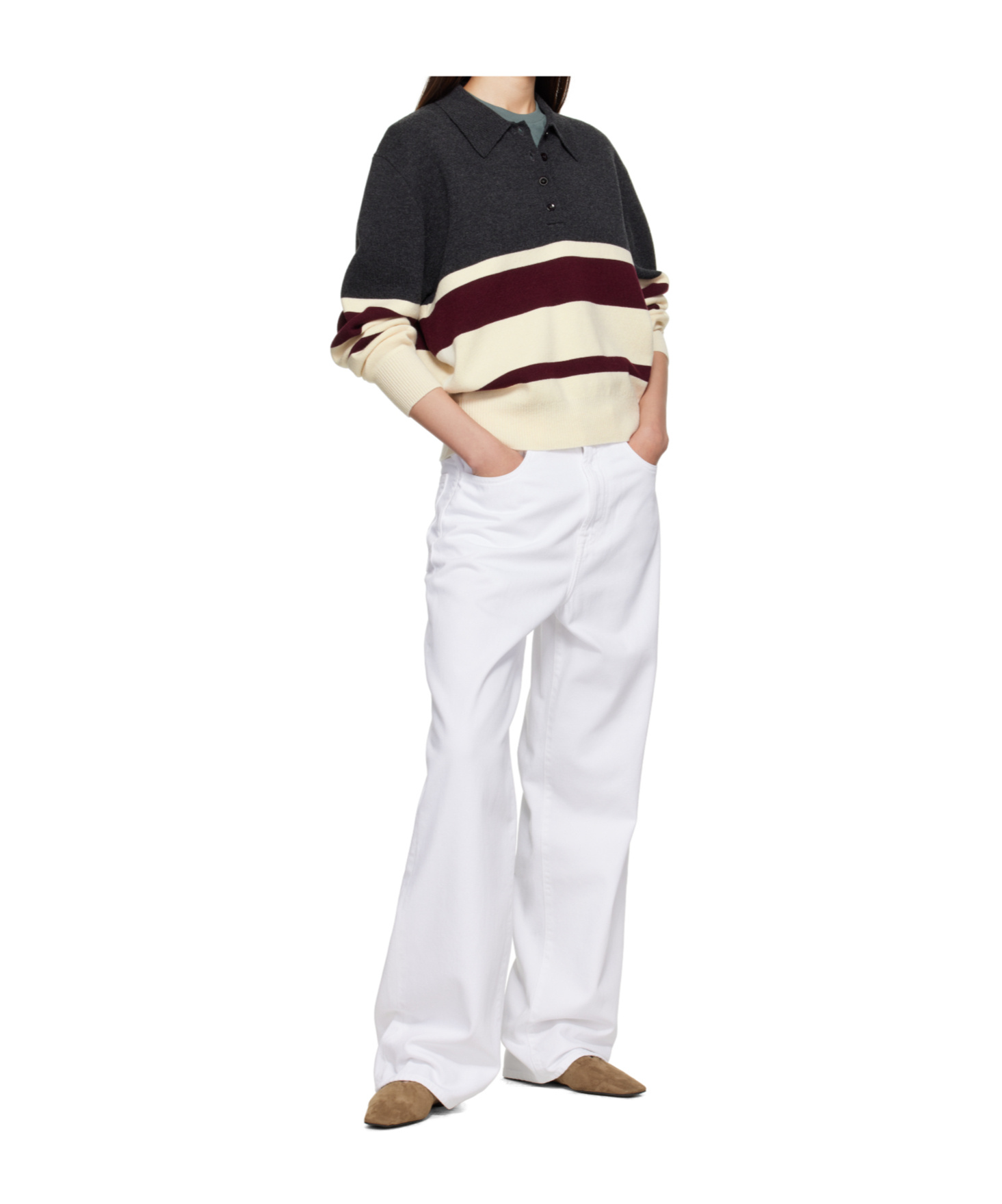 Rohe Low-rise Wide-leg Jeans In White