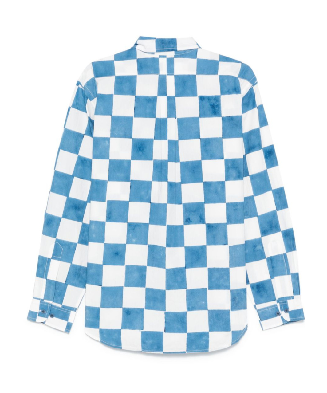 Story Mfg. Story Mfg Front Button Casual Shirt With Checkered Pattern In Blue
