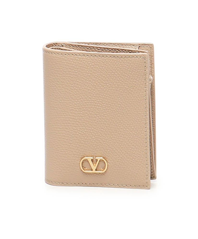 Valentino Logo-plaque Leather Wallet In Brown