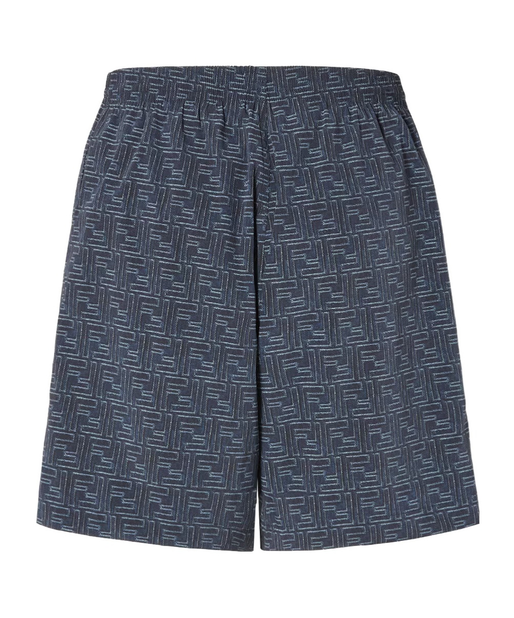 Fendi Denim Effect Swimsuit Featuring Pockets In Blue