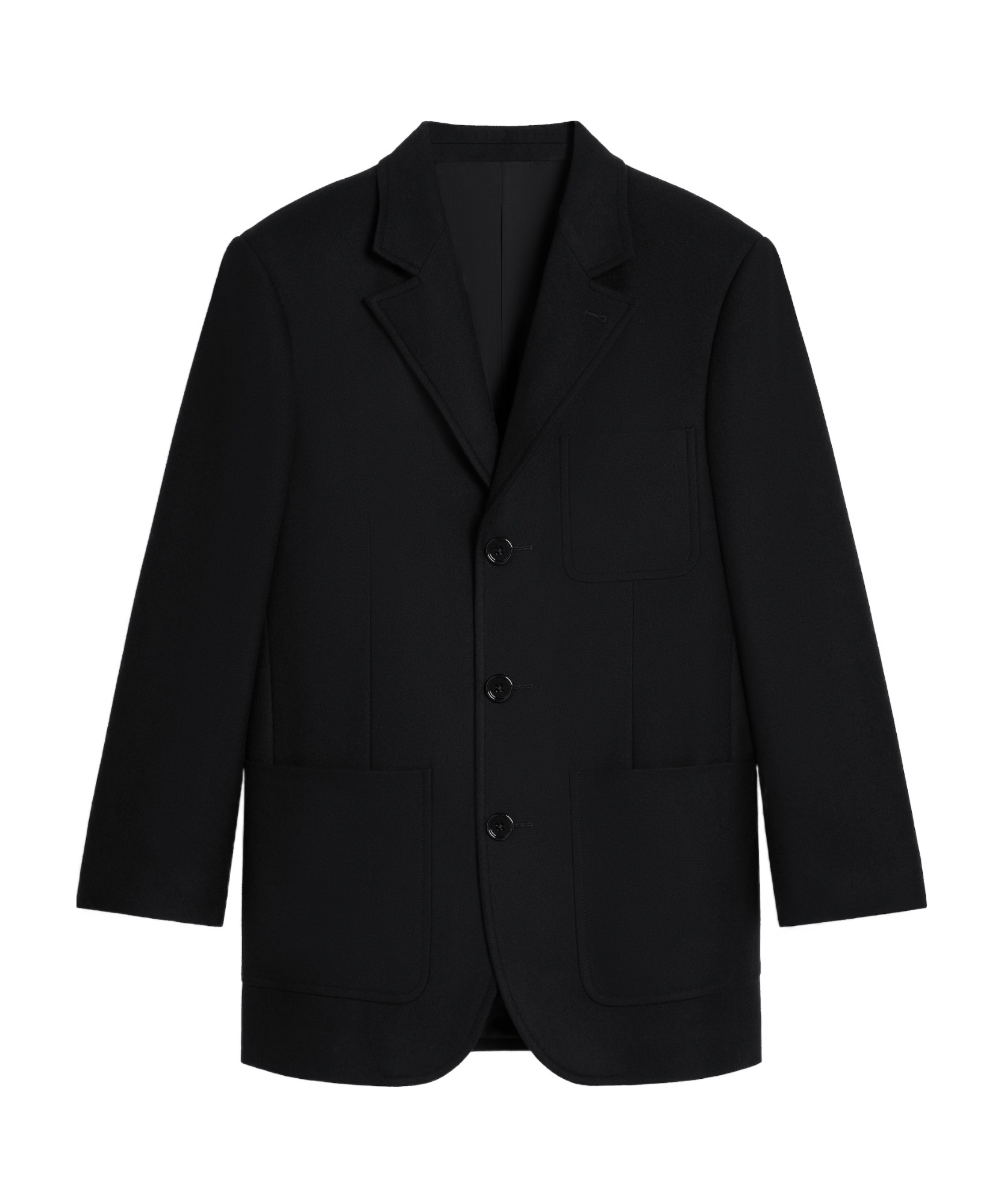 Celine Tailored Jacket In Cashmere Flannel In Black