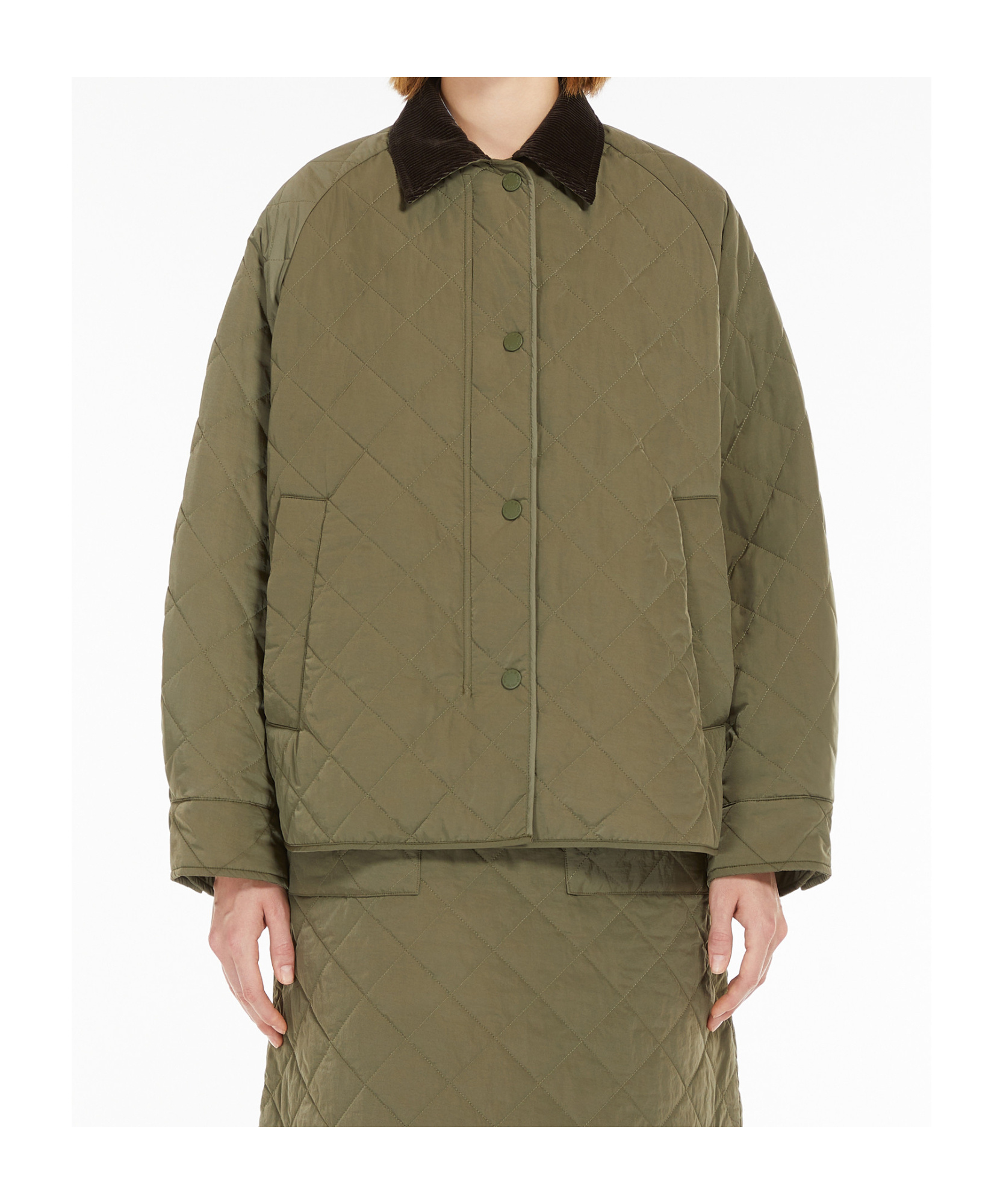 Weekend Max Mara Long-sleeved Cotton Clothes In Green