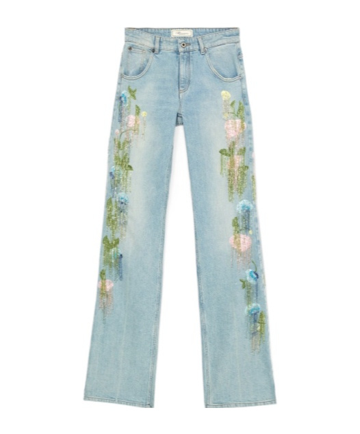 Blumarine Bead-tassel Jeans In Blue