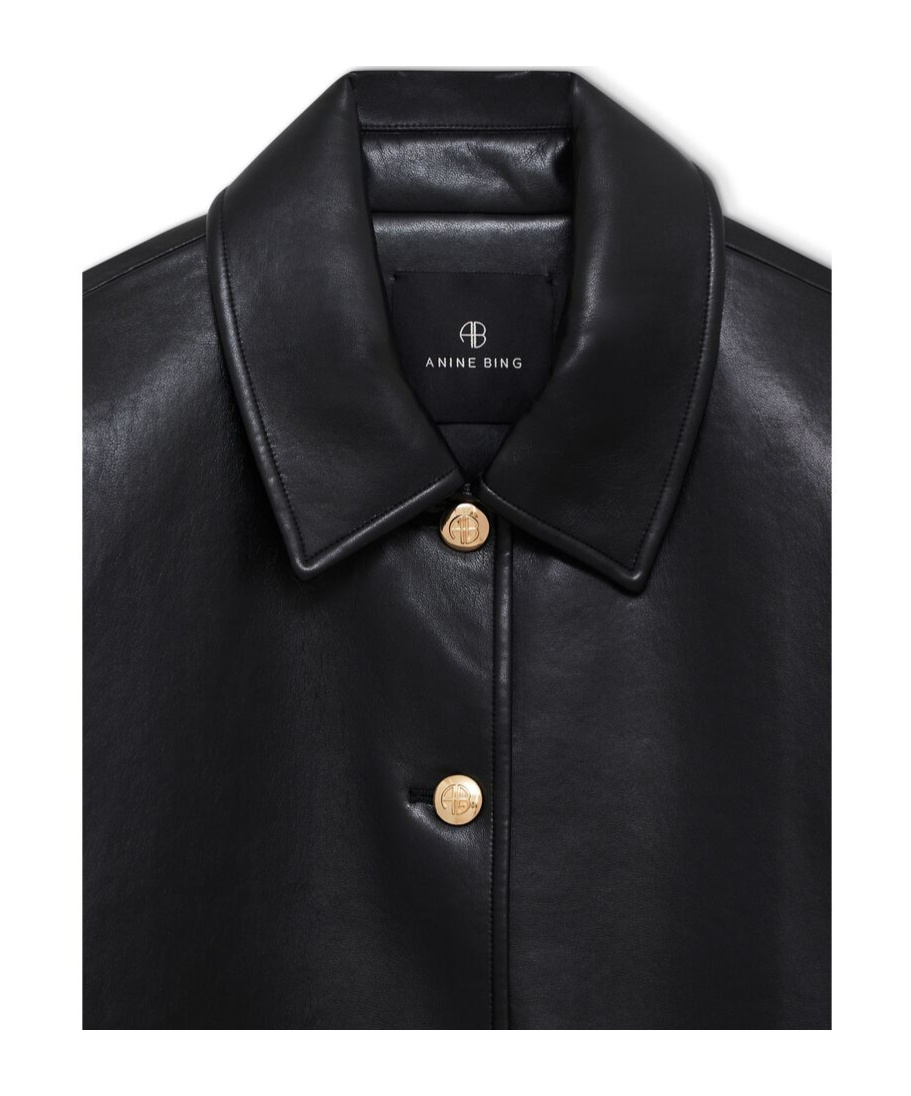 Anine Bing Regenerated Leather Luca Jacket In Black