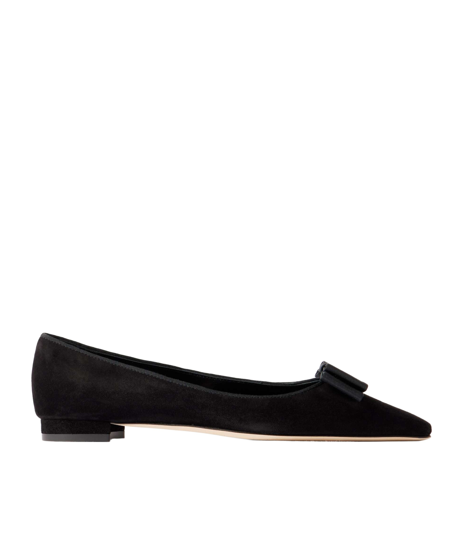 Manolo Blahnik Pointed Toe Flats In Black