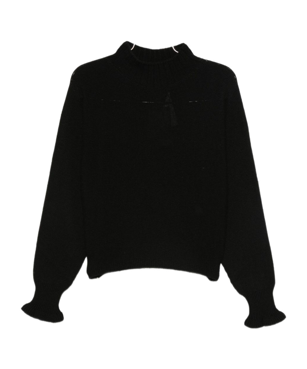 Twinset Wool Blend Sweater With High Neckline In Black