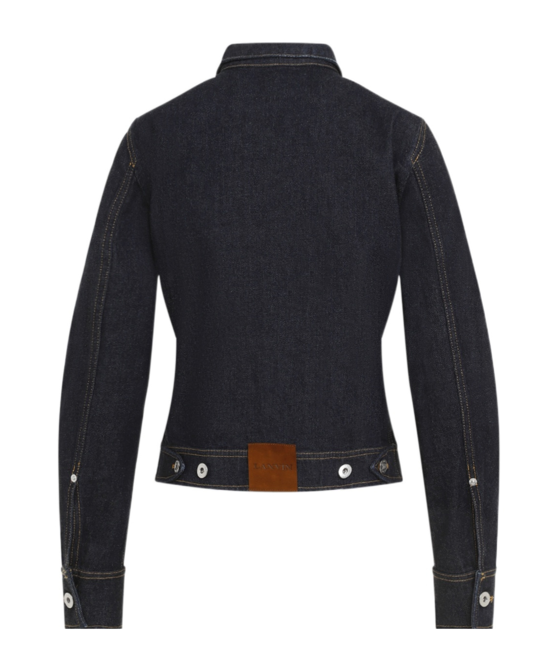 Lanvin Ascot Collar Denim Jacket In Black