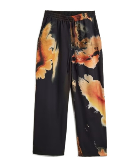 Y-3 Wide-leg Track Pants With Abstract Floral Print In Yellow