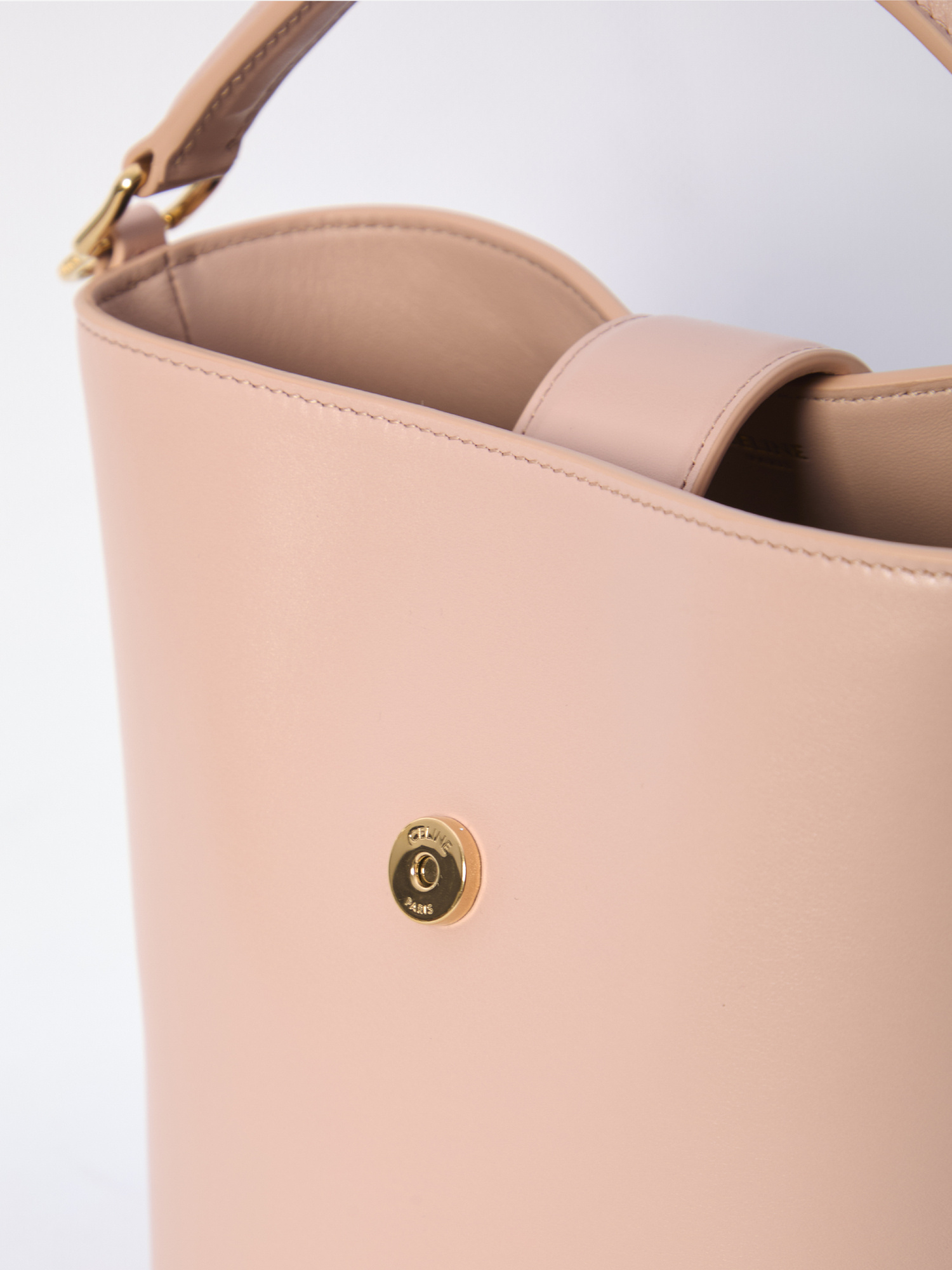 Celine Magnetic Buckle Shoulder Bag In Nude