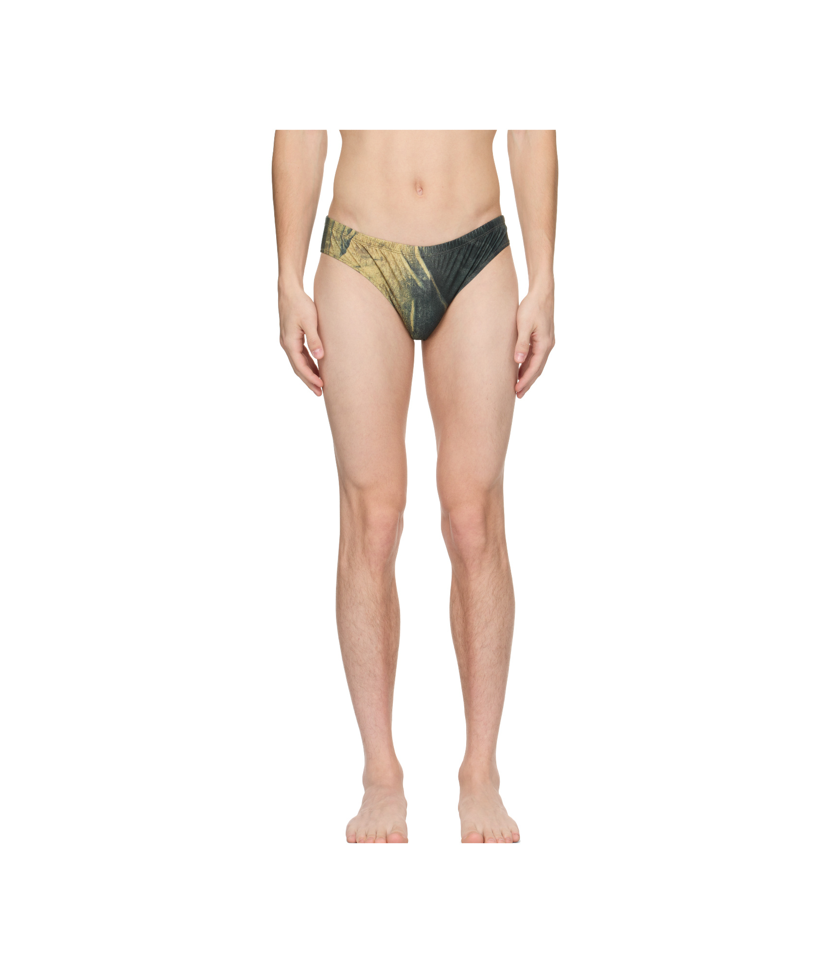 Jean Paul Gaultier Graphic Print Swim Briefs In Green