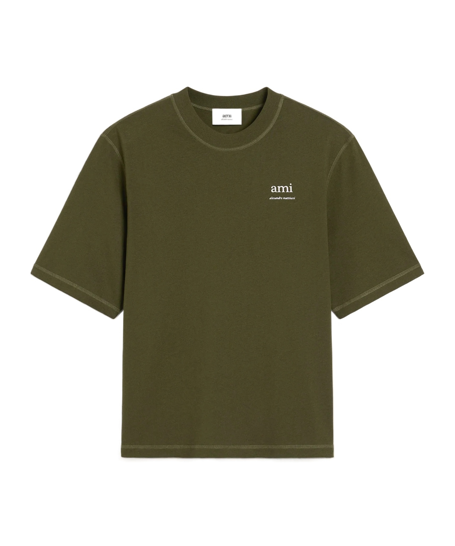 Shop Ami Alexandre Mattiussi Green Cotton T-shirt