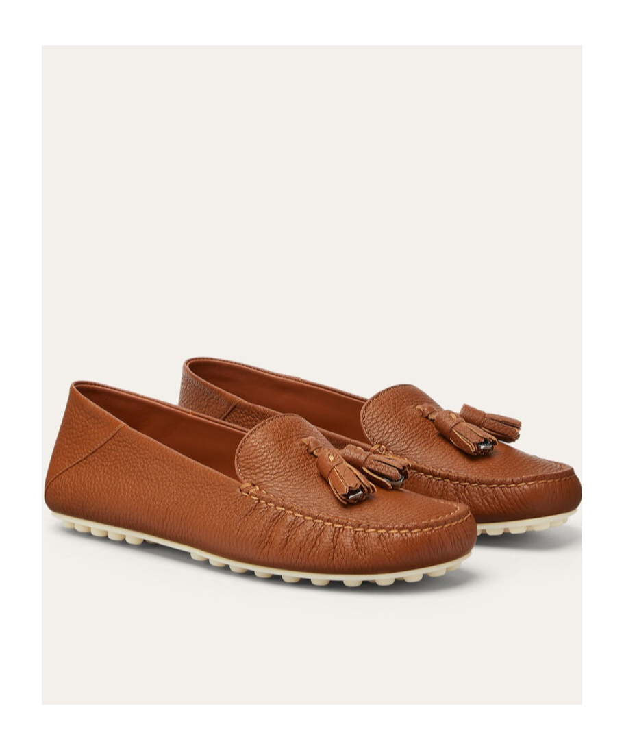 Loro Piana Round-head Flat Shoes In Brown