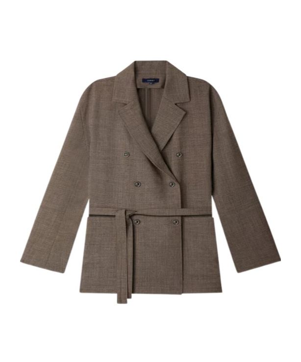 Soeur Straight Wool Jacket In Green
