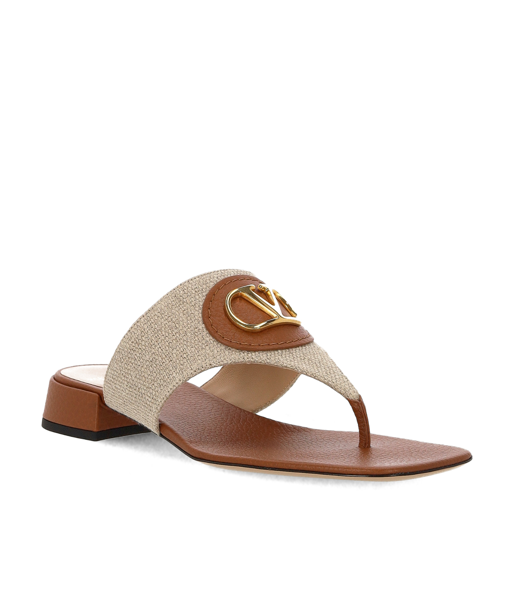 Valentino Square Toed Slippers In Nude