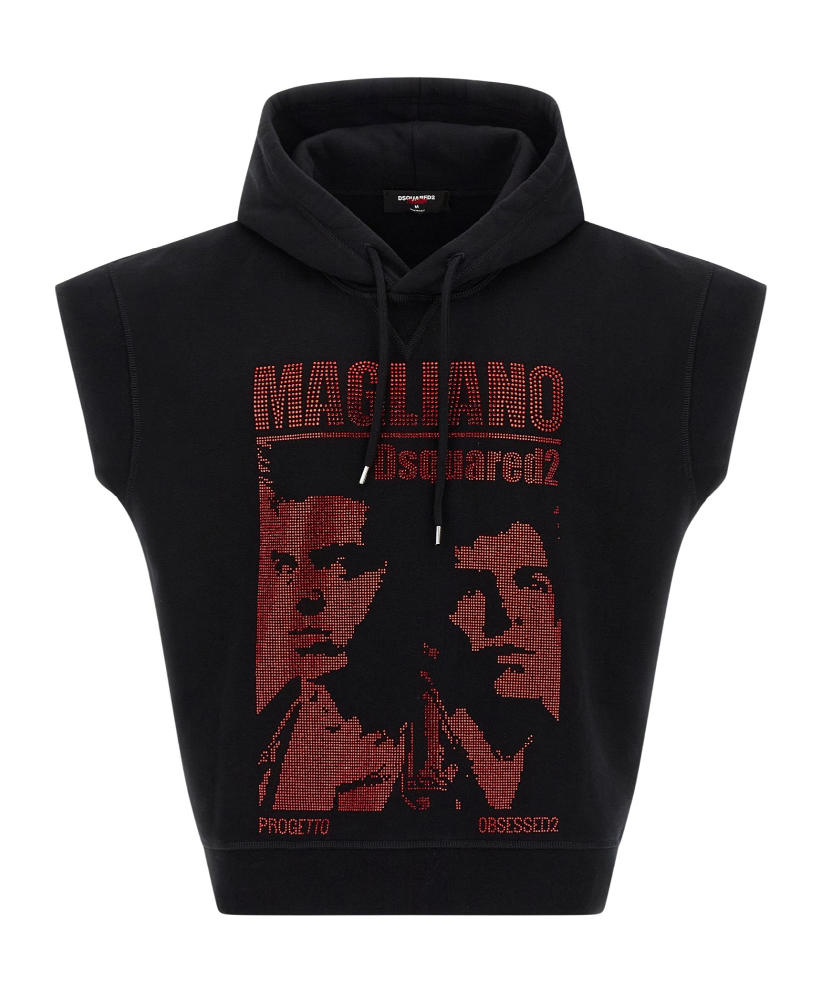 Dsquared2 Magliano Capsule Sleeveless Hoodie With Graphic Print In Black