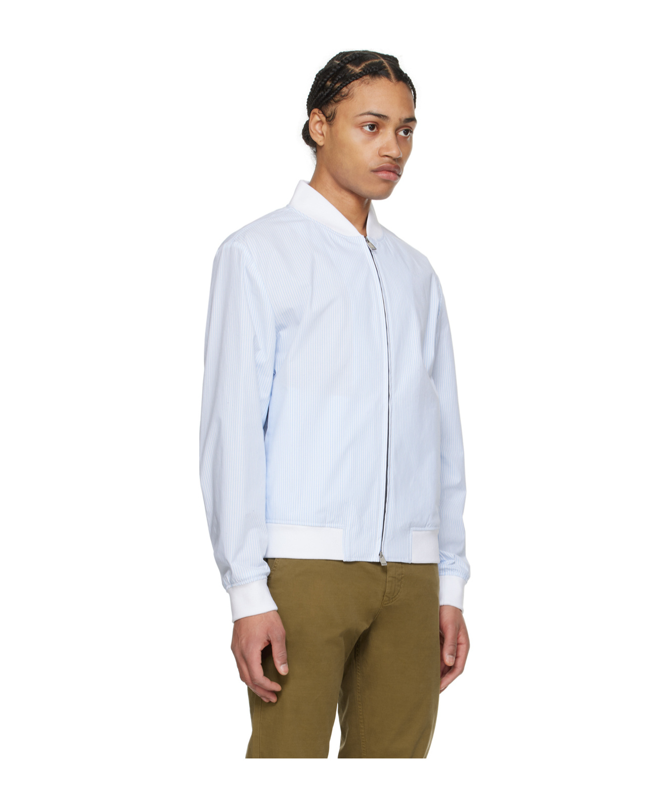 Hugo Boss Right-collar Zipper Casual Jacket In White