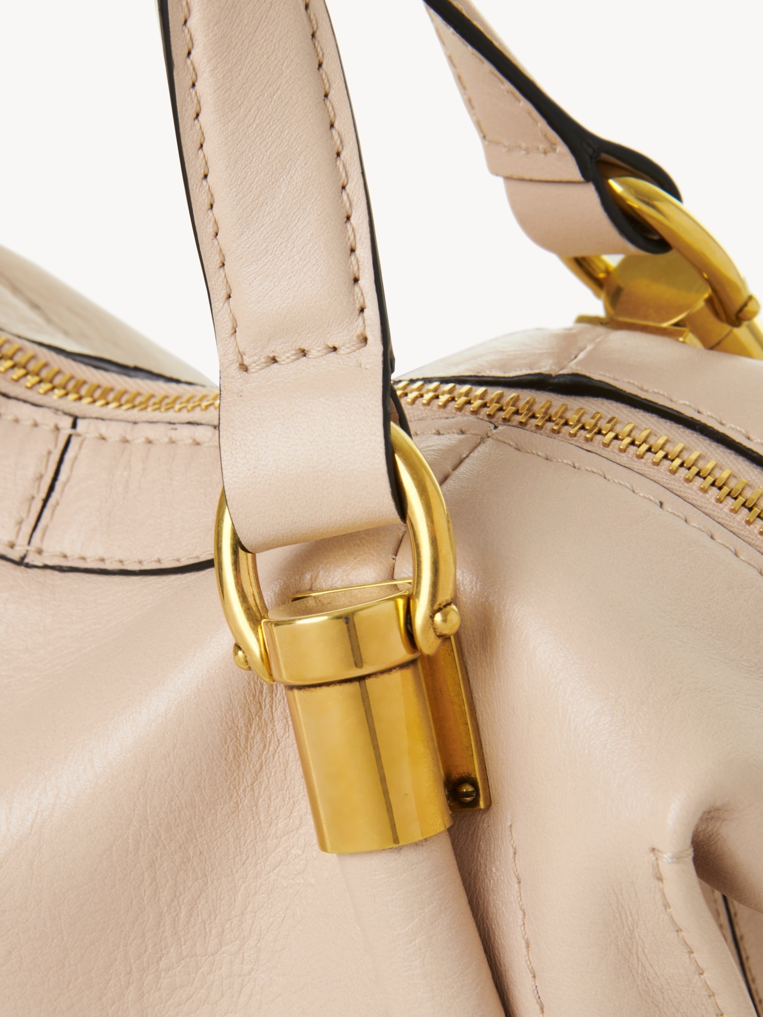 Chloé Petit Sac Paraty 24 En Cuir Brillant Femme Beige Taille Onesize 100% Cuir De Veau In Nude