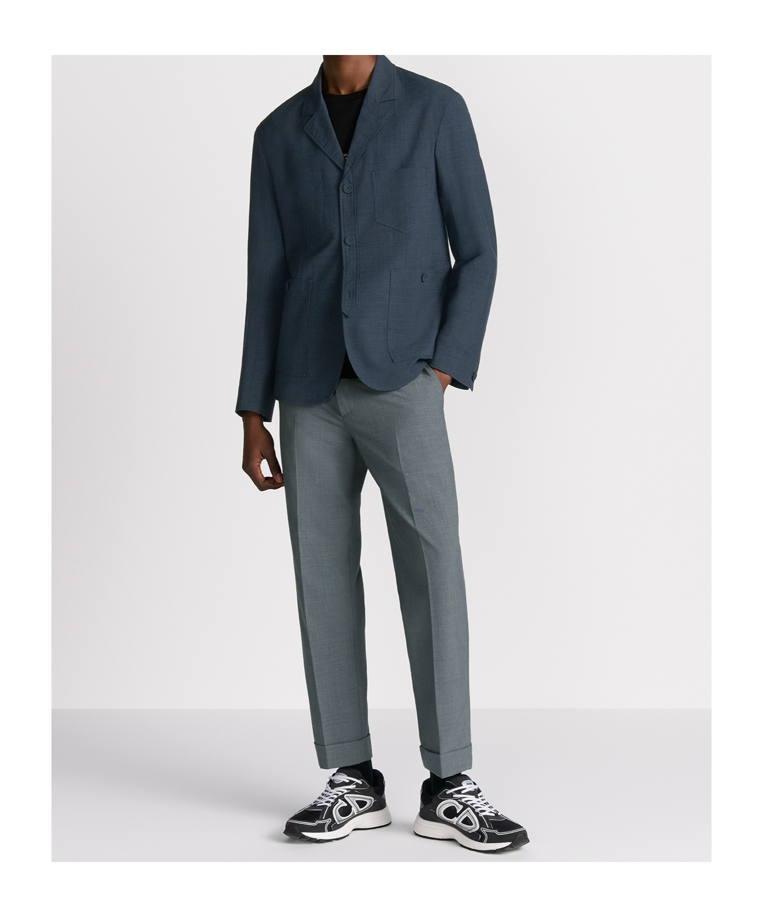Dior Tailored And Cuffed Chinos In Gray