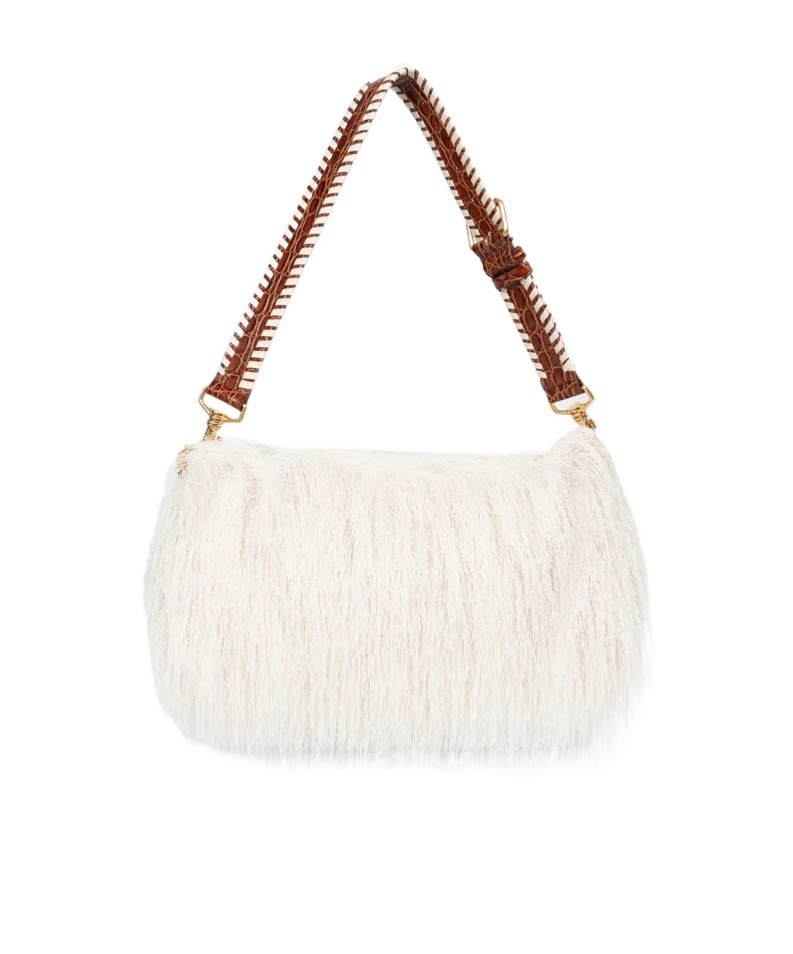 Dries Van Noten Fringed Shoulder Bag In White