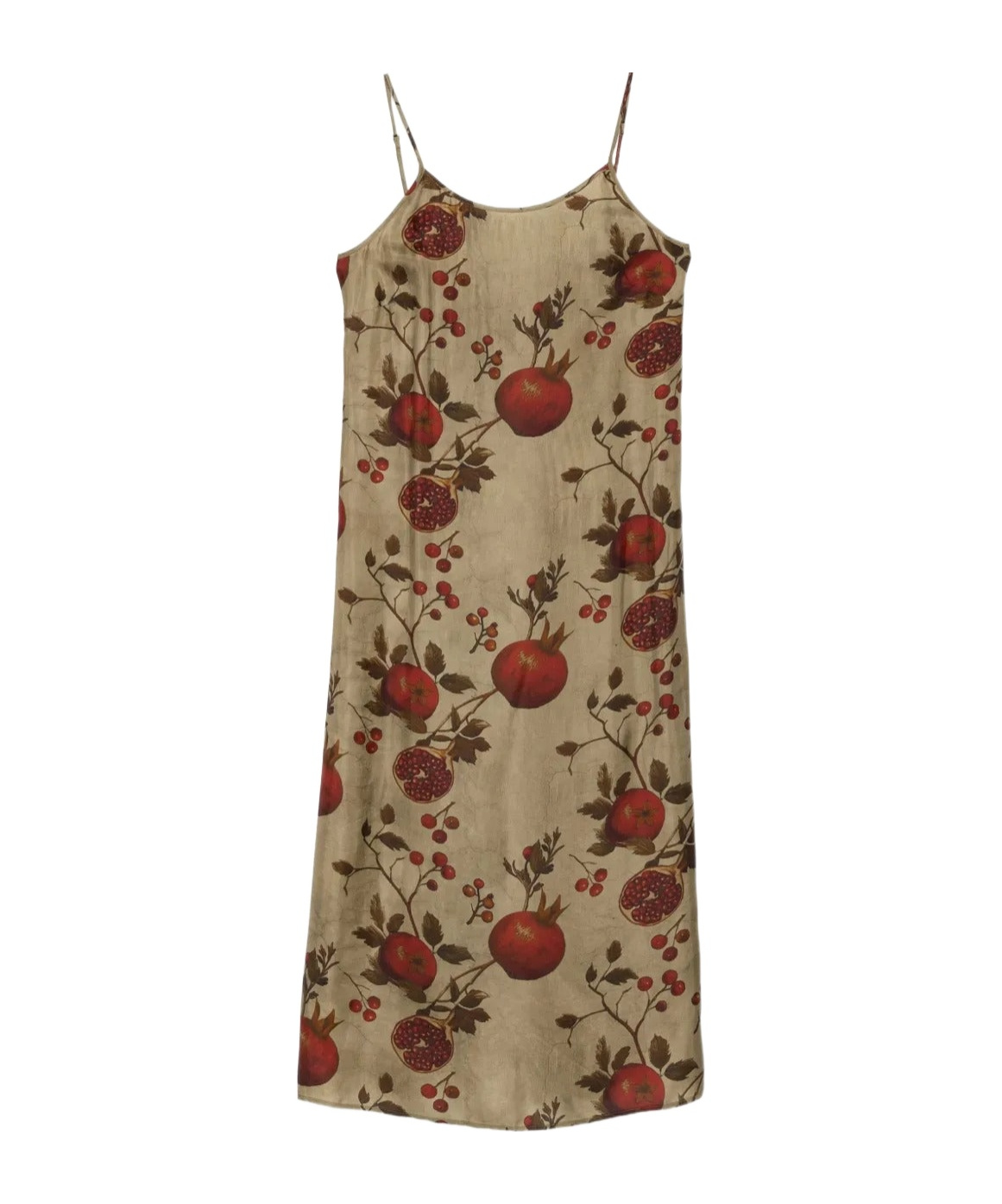 Uma Wang Pomegranate Print Slip Style Midi Dress In Green