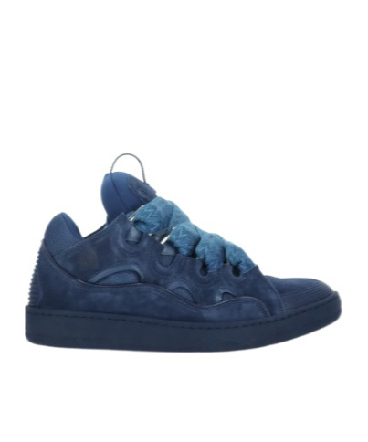 Lanvin Unisex High-top Sneakers Herringbone Pattern In Blue