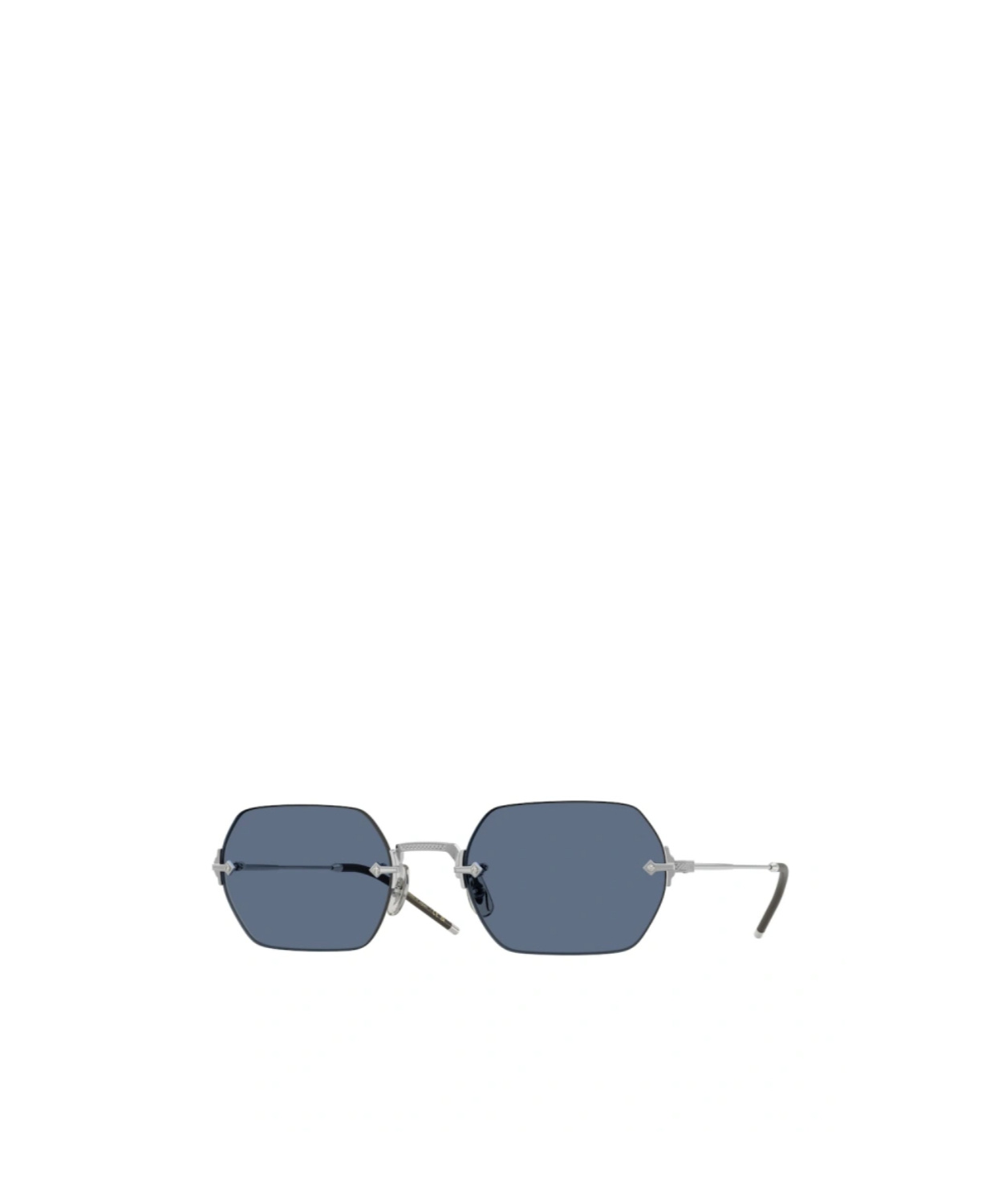 Oliver Peoples Tk-13 Round-frame Rimless Silver-tone Sunglasses In Metallic