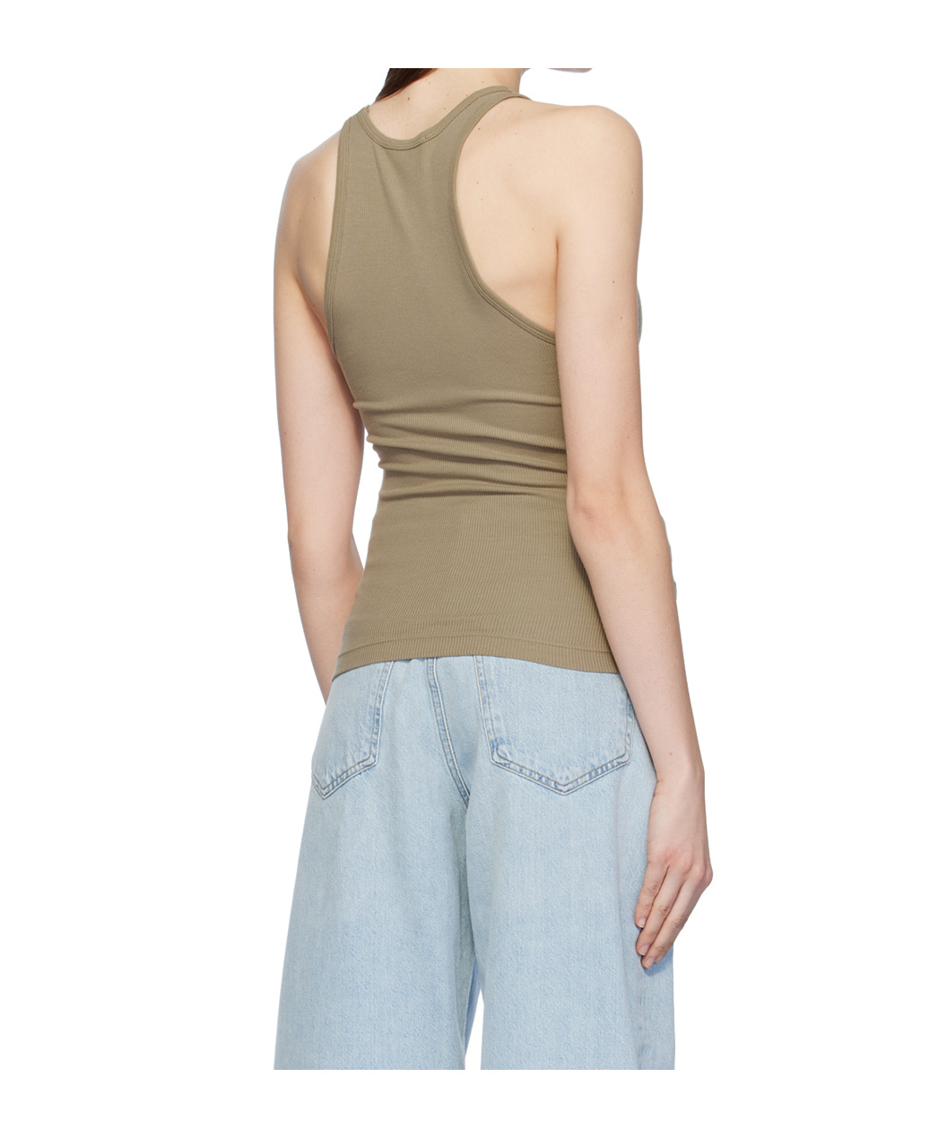 Agolde Ribbed Knit Vest In Blue