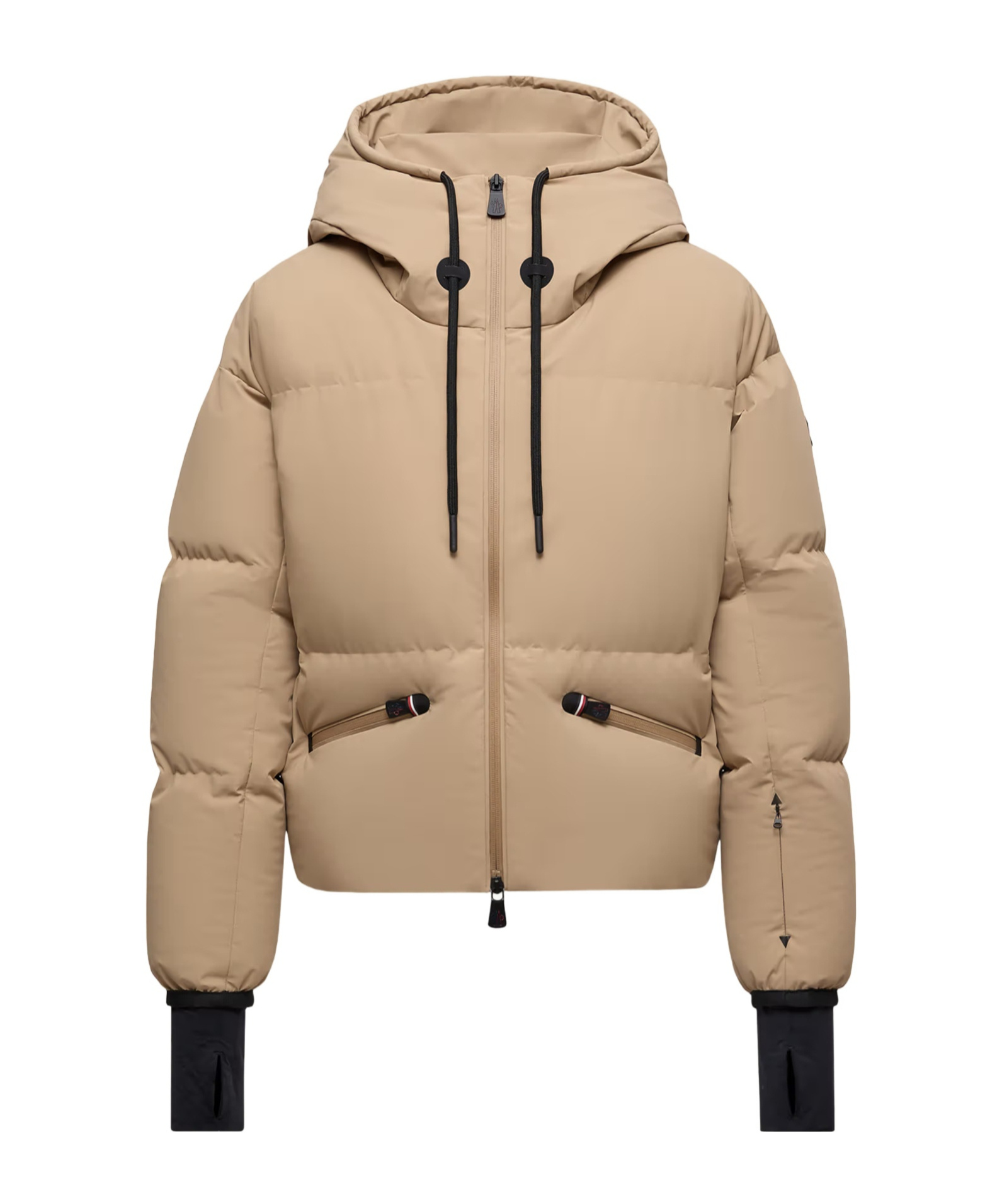 Moncler Allesaz Hooded Down Ski Jacket In Neutral