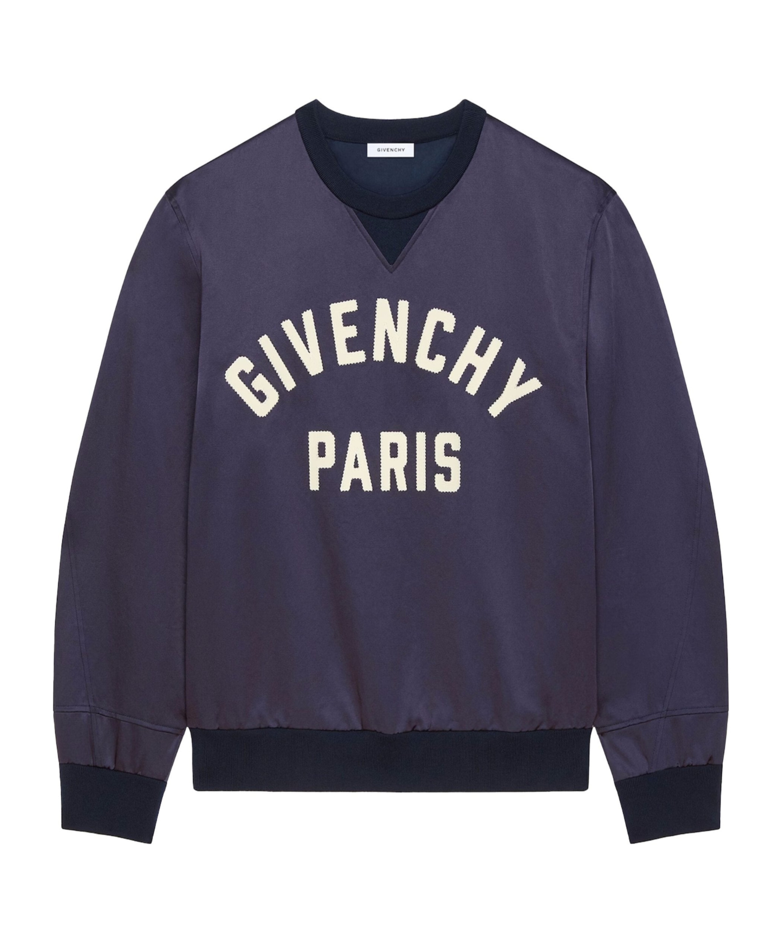 Givenchy Paris Logo Zigzag Embroidered Sweatshirt In Blue