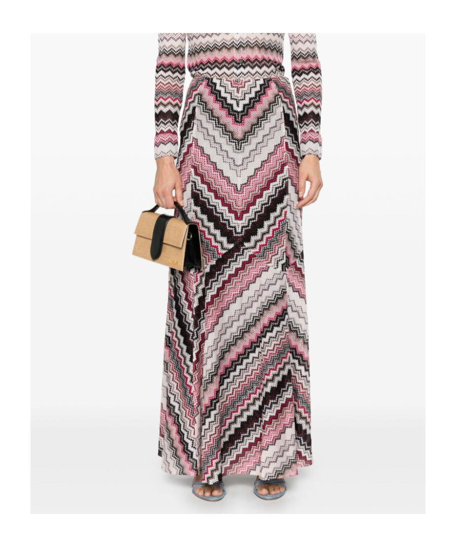 Missoni Multicolor Pink And Brown Long Skirt In Multicolor