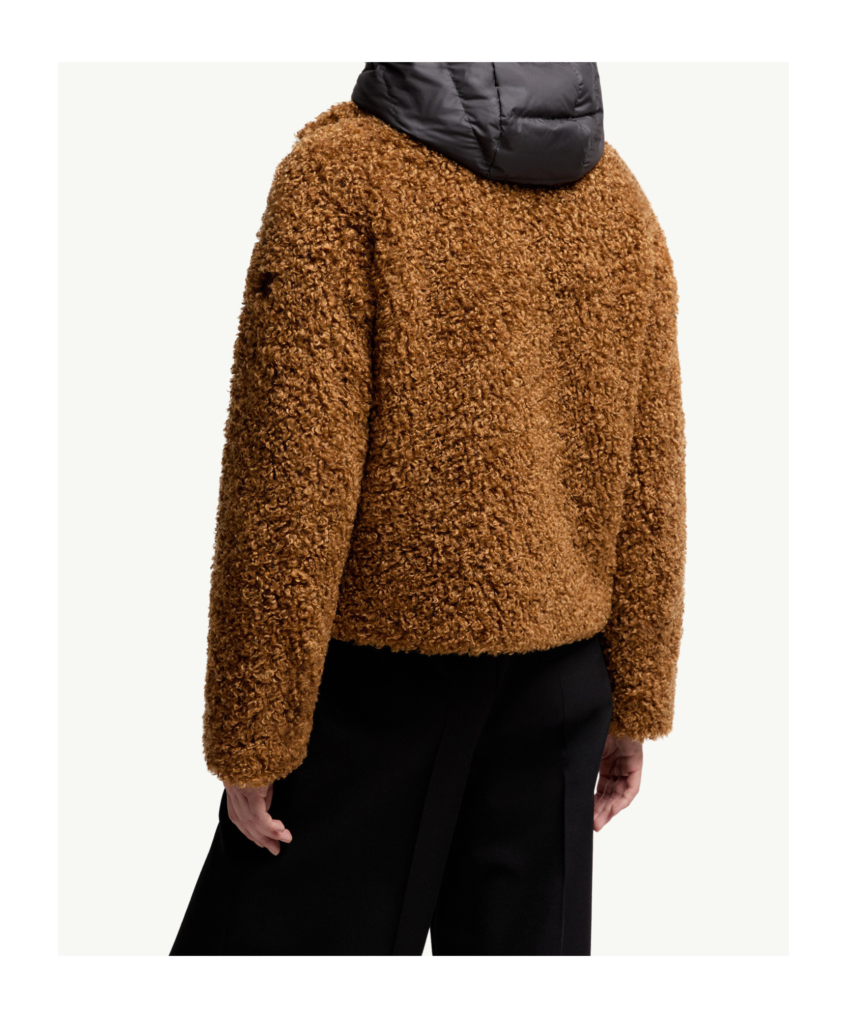 Moncler Barbot Hooded Short Padded Jacket In Brown