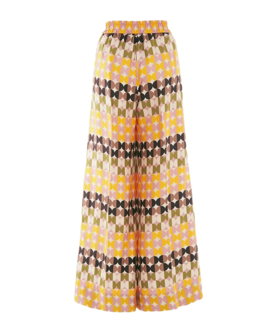 La Doublej Geometric-print Palazzo Trousers In Multi