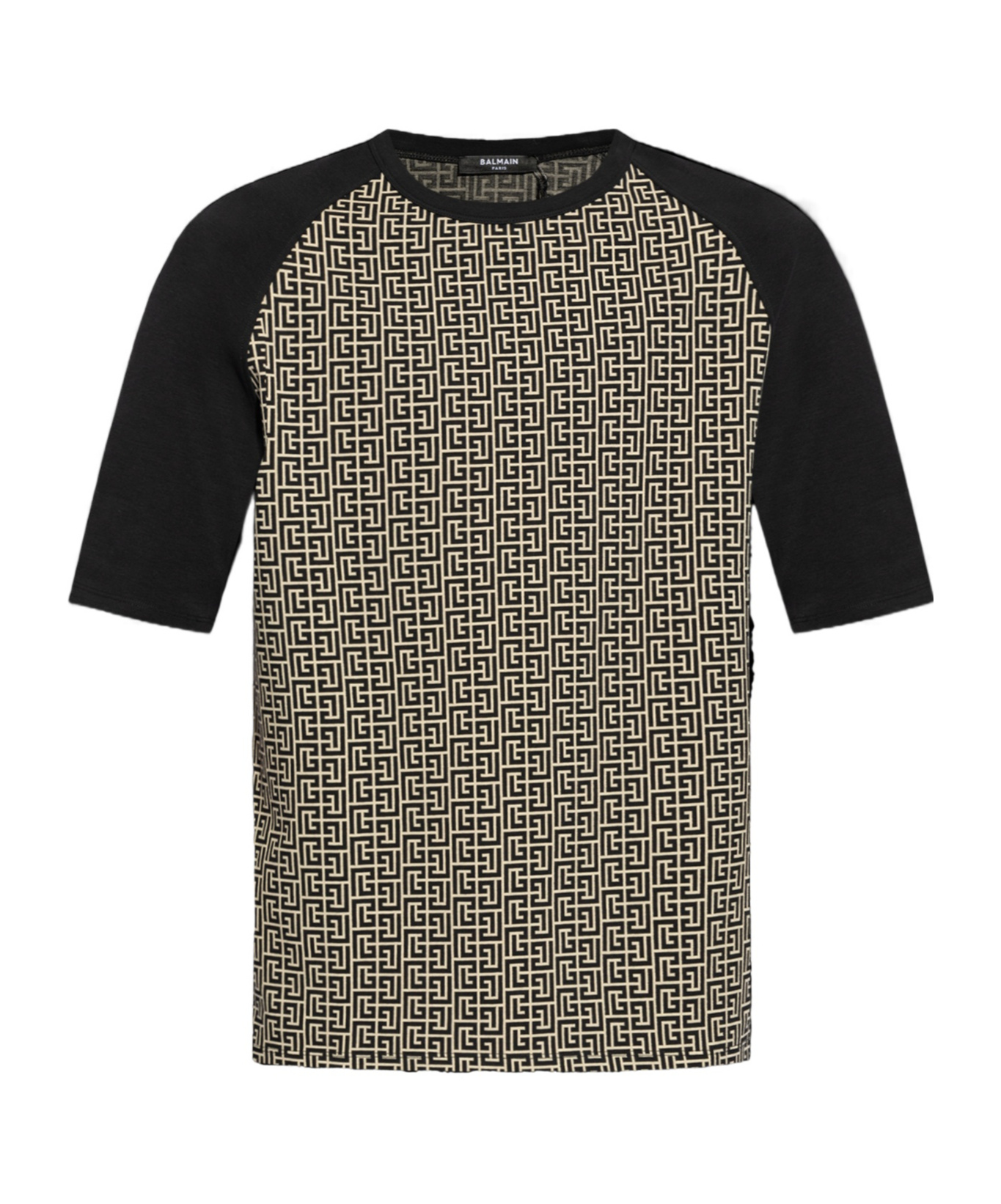 Shop Balmain Monogram Jacquard T-shirt In Black