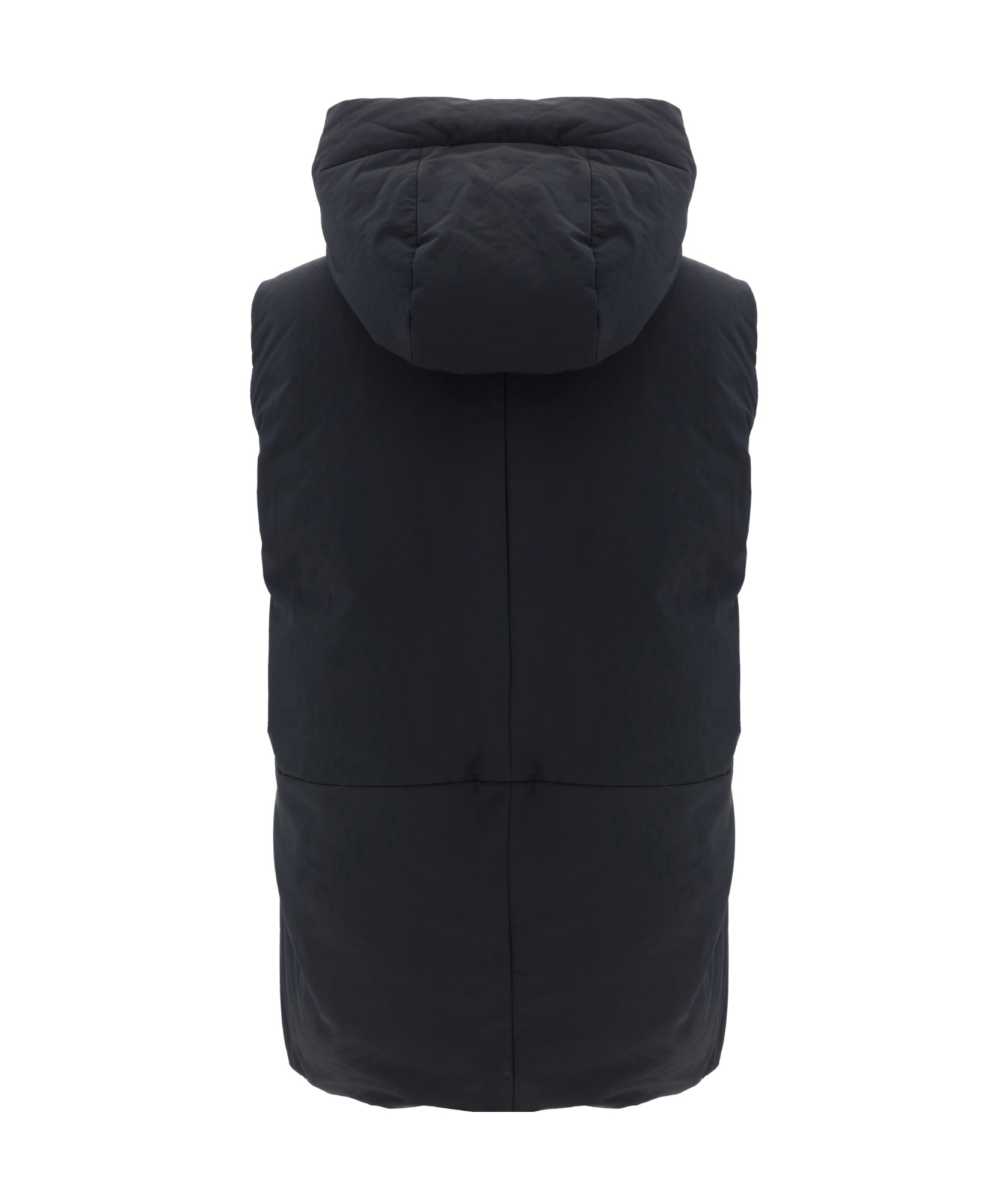 Jil Sander Hooded Padded Quilted Sleeveless Vest In Black