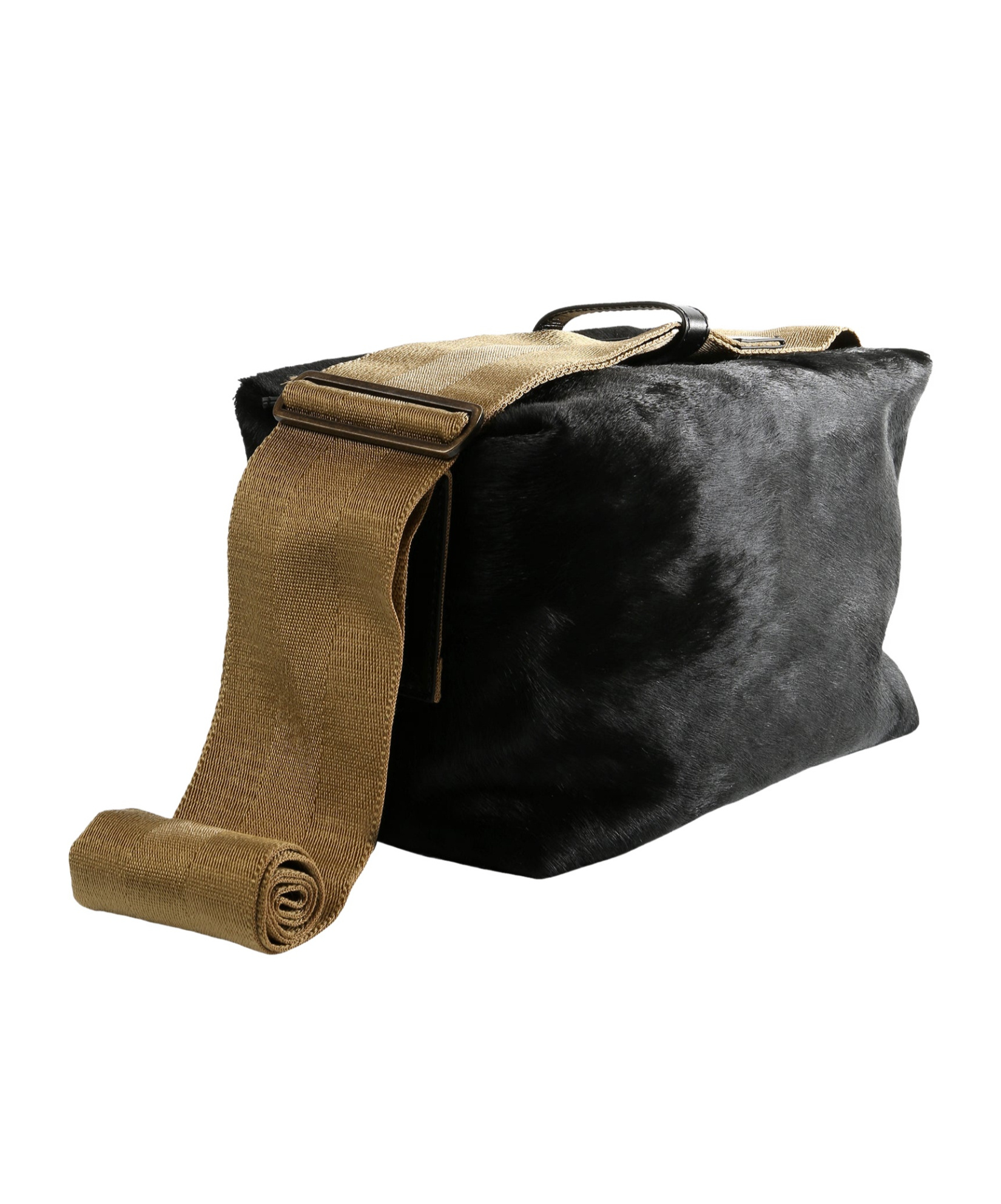 Uma Wang Medium Leather Shoulder Bag In Black