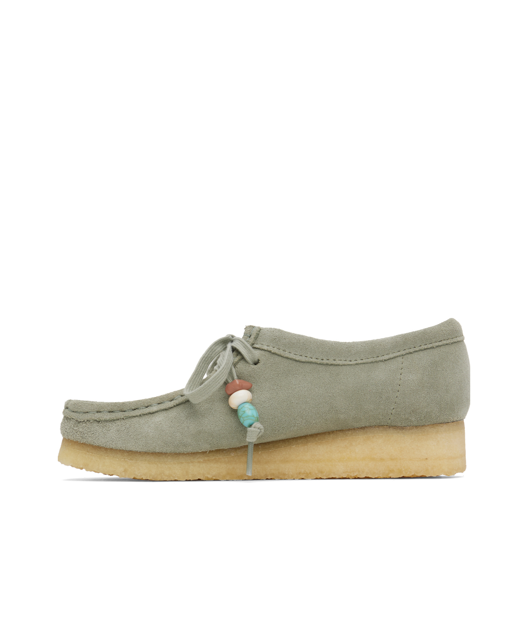 Clarks Gray Wallabee Derbys In Nude