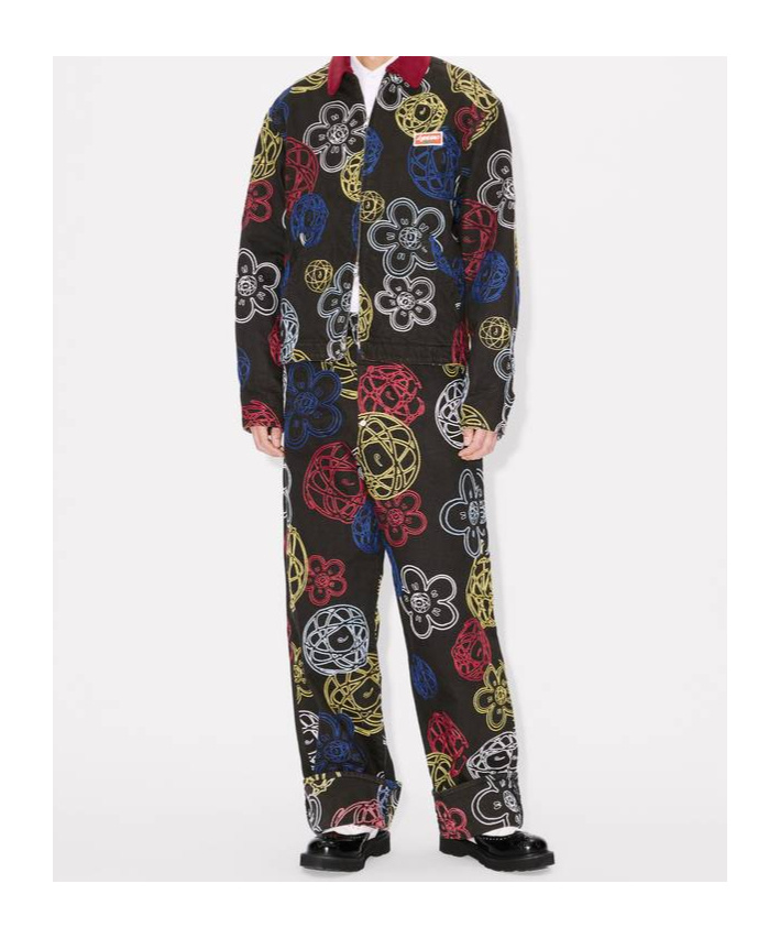 Kenzo ' X Futura 2000' Embroidered Zip-up Utility Jacket In Multi