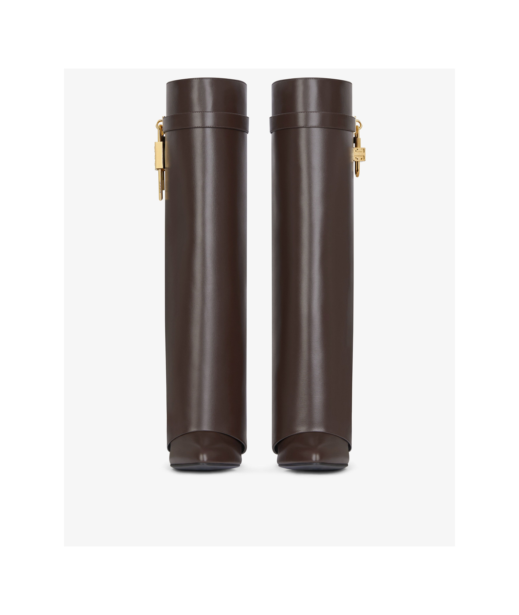 Givenchy Shark Lock Boots In Leather In Brown