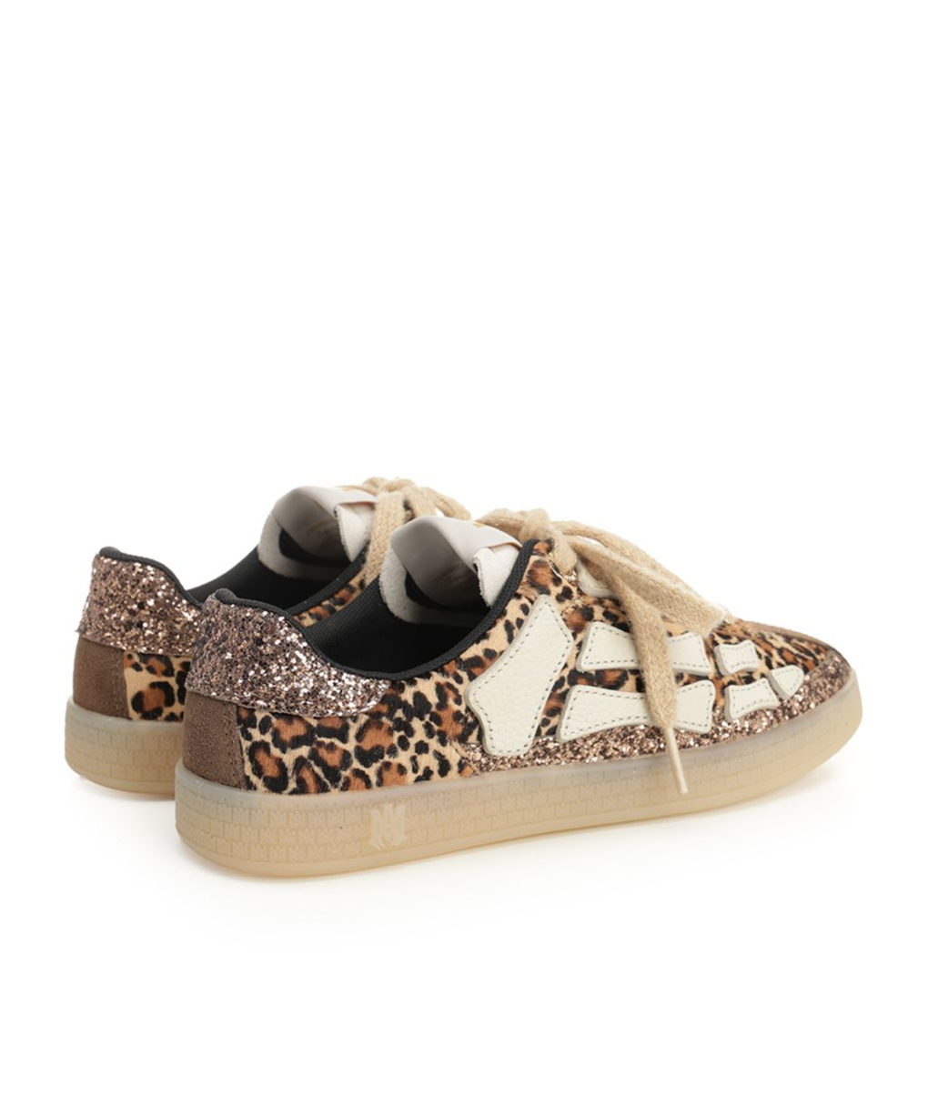 Amiri Leopard Pacific Bones Low-top Womans Sneakers In Brown
