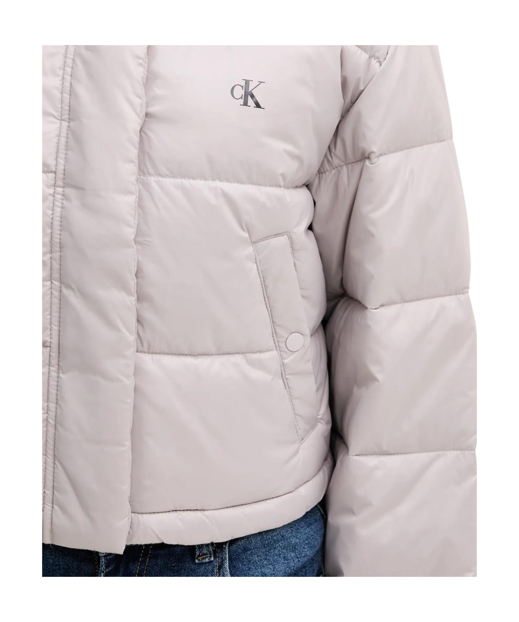 Calvin Klein Jeans Est.1978 Long-sleeved Cotton-padded Jacket In Gray