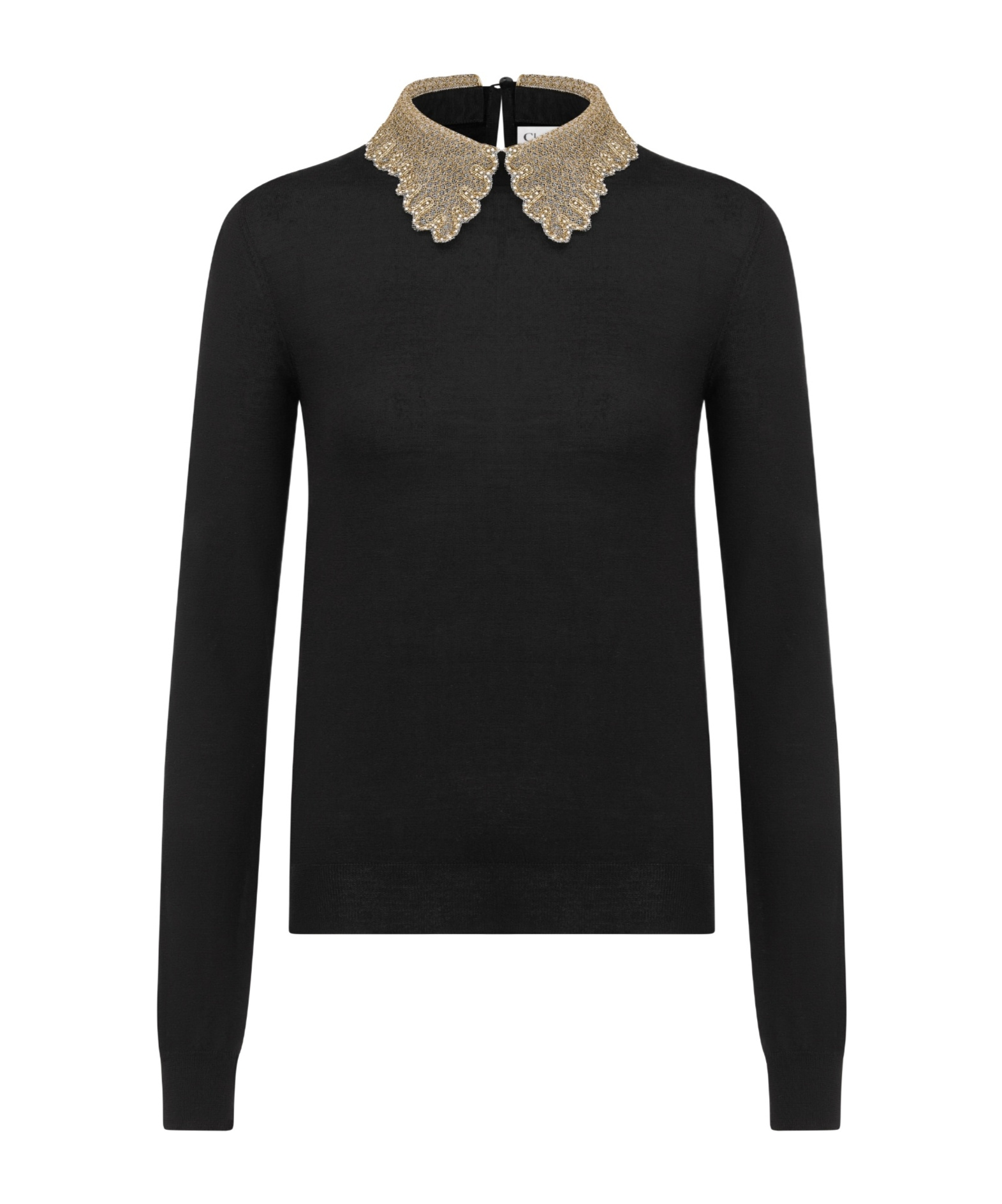 Dior Sweater With Removable Embroidered Collar In Black