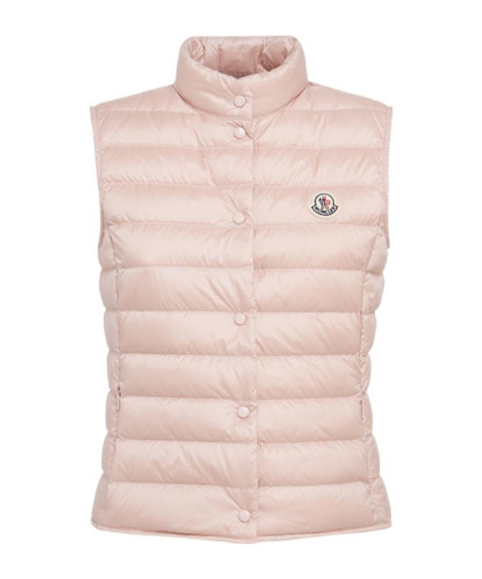 Moncler Down Vest In Brown