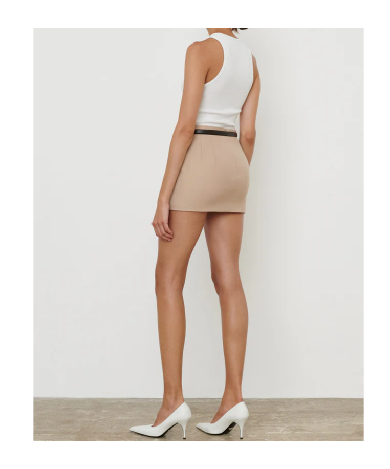 Wardrobe.nyc Back Zip Skirt In Brown